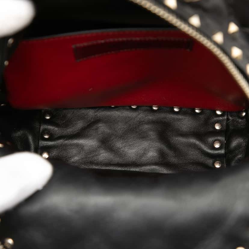 Valentino Mini Nappa Rockstud Spike Backpack Black Leather Very good condition - Model View