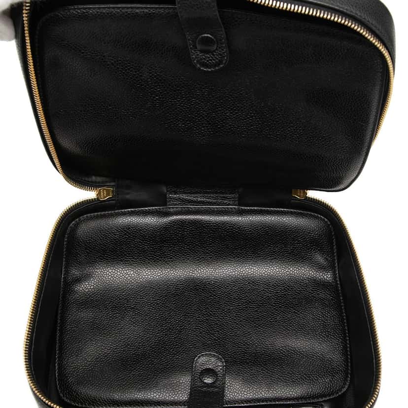 Chanel CC Caviar Vanity Case Black Leather Very good condition - Model View
