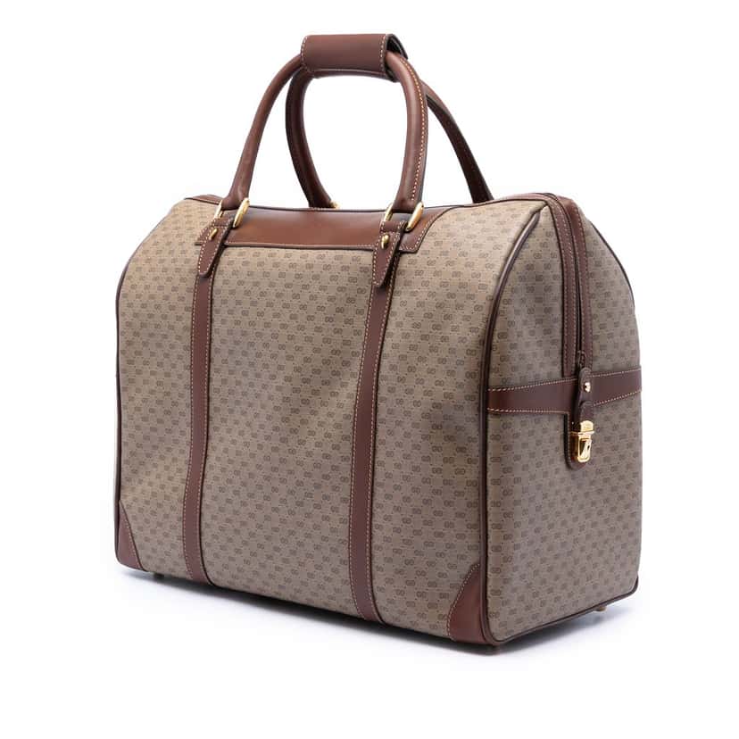 Gucci Micro GG Supreme Travel Bag Beige Very good condition - Back View