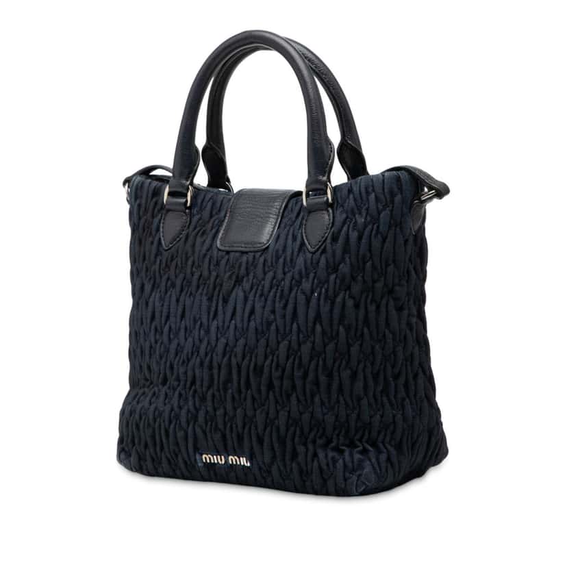 Miu Miu Matelasse Denim Crystal Satchel Blue Very good condition - Back View