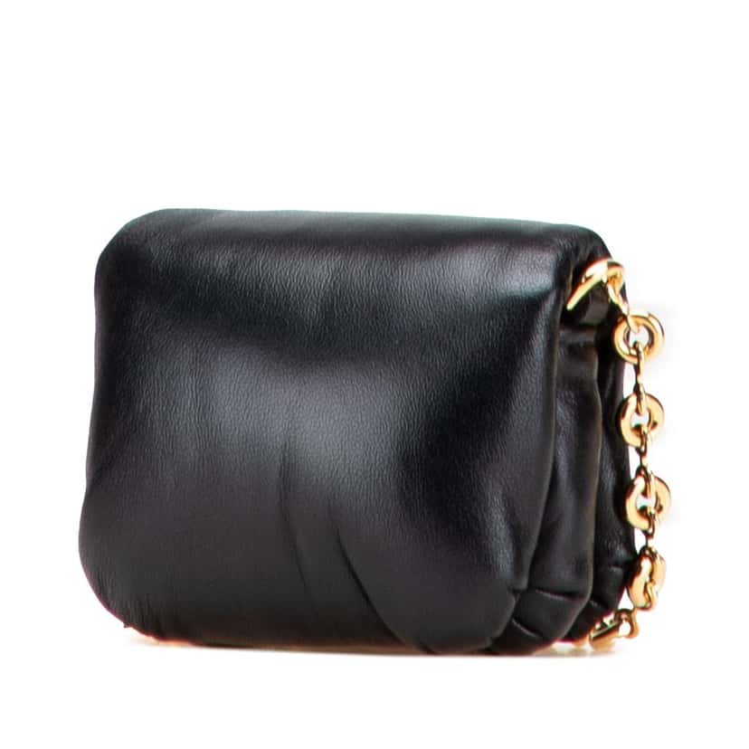 Loewe Shiny Lambskin Goya Puffer Case Black Leather Very good condition - Back View