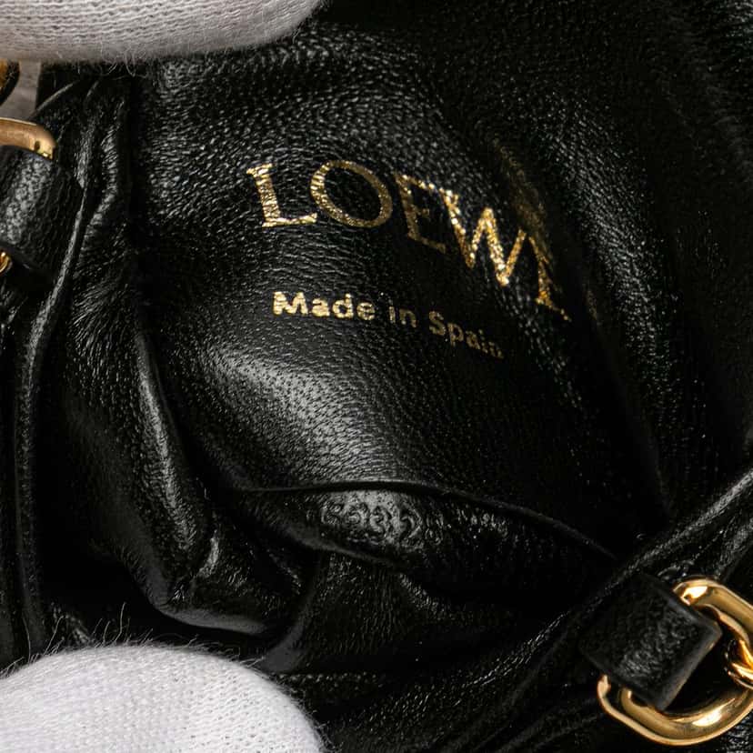 Loewe Shiny Lambskin Goya Puffer Case Black Leather Very good condition - Box View