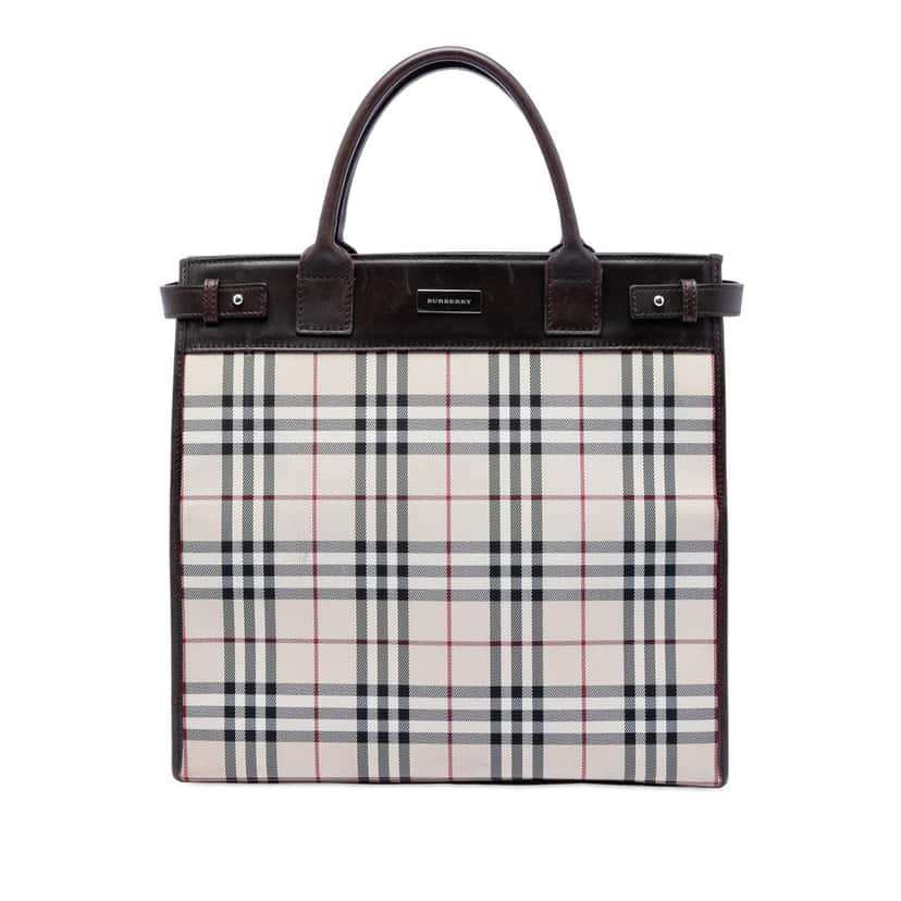 Burberry House Check Canvas Convertible Tote