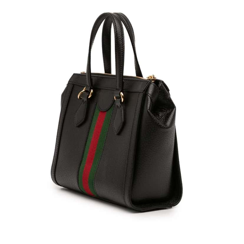 Gucci Small Leather Web Ophidia Satchel Black Leather Very good condition - Back View