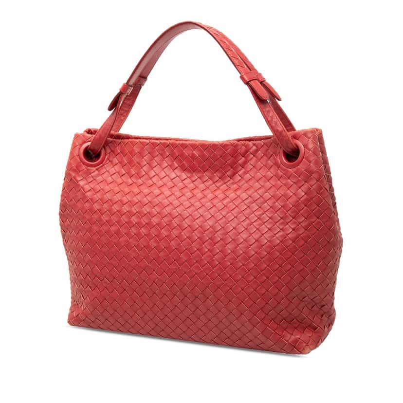 Bottega Veneta Medium Nappa Intrecciato Garda Tote Red Leather Very good condition - Back View
