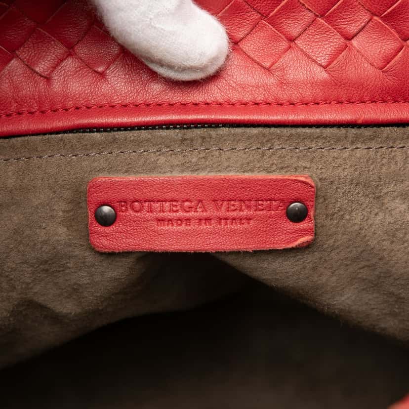 Bottega Veneta Medium Nappa Intrecciato Garda Tote Red Leather Very good condition - Box View
