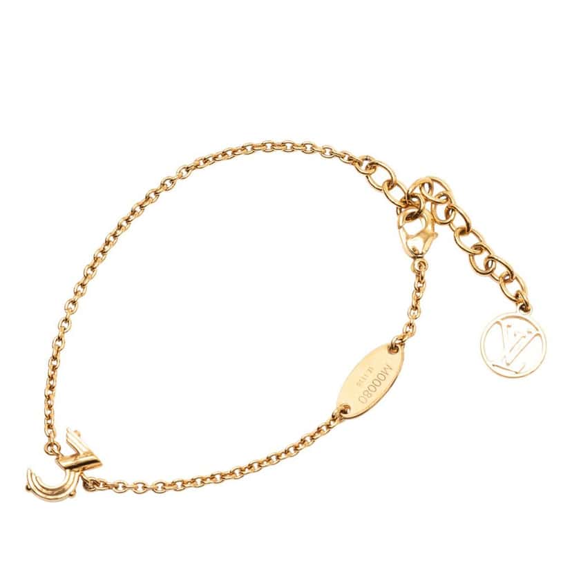 Louis Vuitton Gold Plated LV & Me Number 3 Bracelet Gold Metal Very good condition - Back View