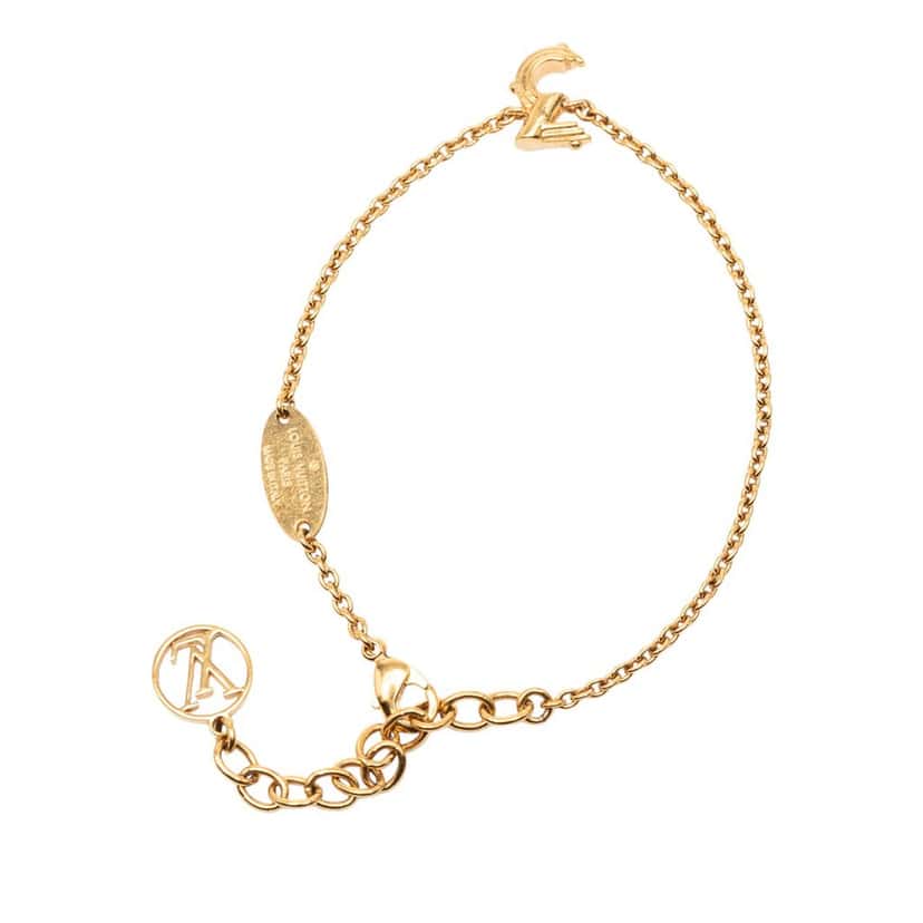 Louis Vuitton Gold Plated LV & Me Number 3 Bracelet Gold Metal Very good condition - Box View