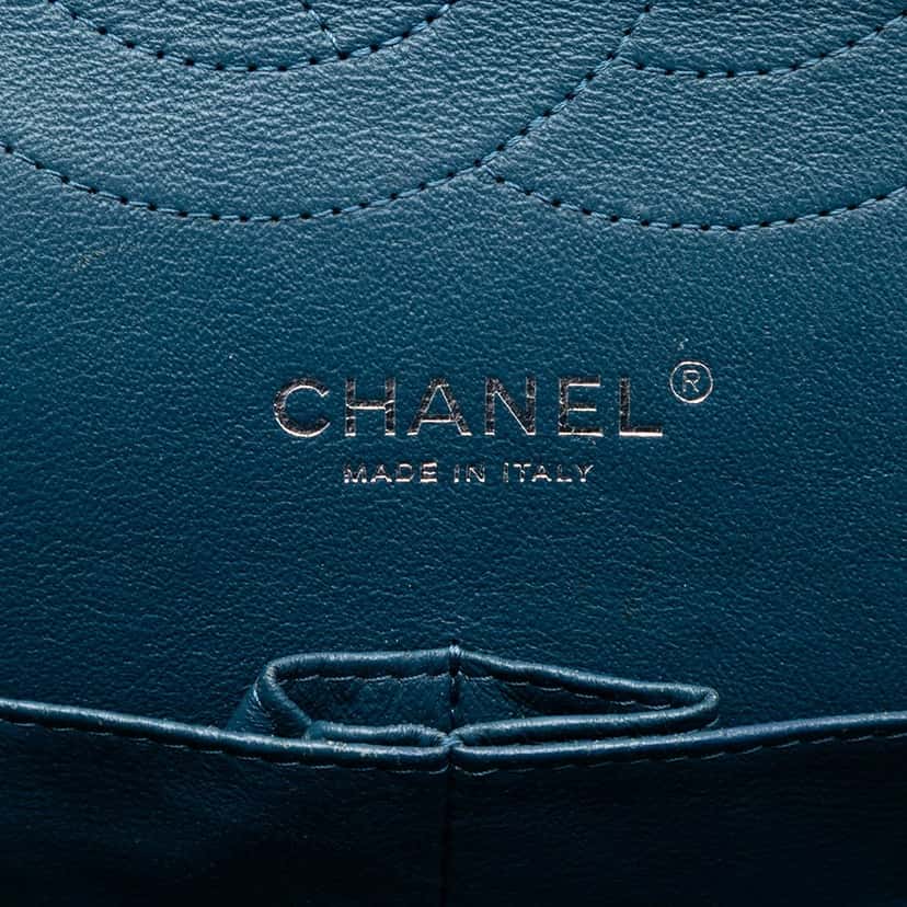 Chanel Jumbo Classic Caviar Double Flap Blue Leather Very good condition - Box View