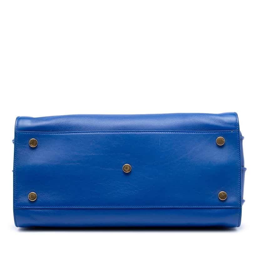 Saint Laurent Small Leather Sac De Jour Satchel Blue Leather Very good condition - Inside View