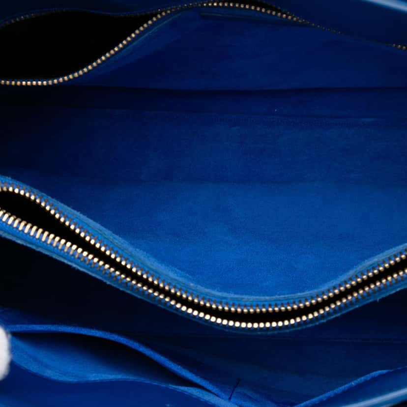 Saint Laurent Small Leather Sac De Jour Satchel Blue Leather Very good condition - Model View