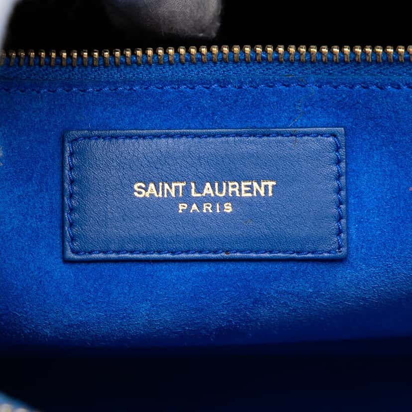 Saint Laurent Small Leather Sac De Jour Satchel Blue Leather Very good condition - Box View