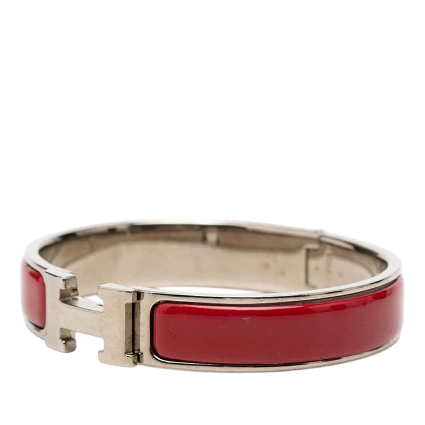 Hermès Narrow Enamel Clic H Bracelet PM Red Very good condition - Back View