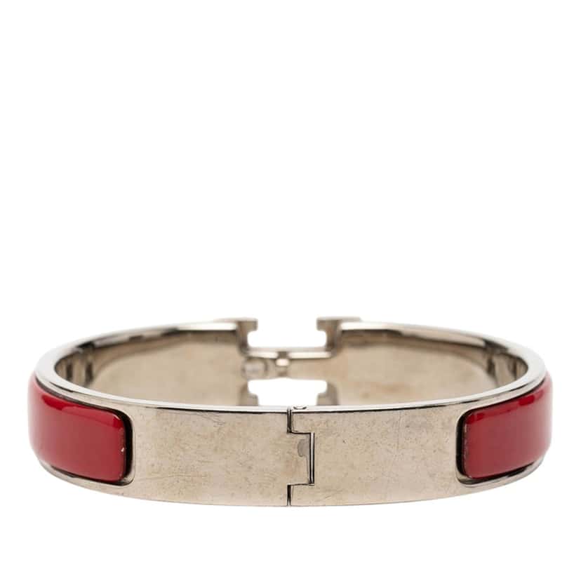 Hermès Narrow Enamel Clic H Bracelet PM Red Very good condition - Inside View