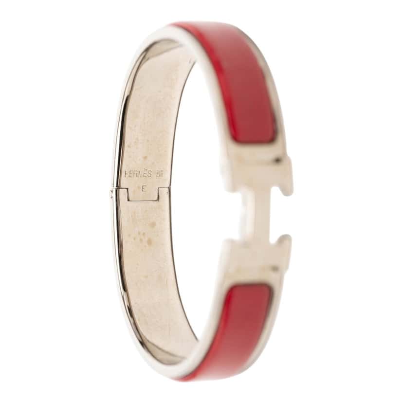 Hermès Narrow Enamel Clic H Bracelet PM Red Very good condition - Model View