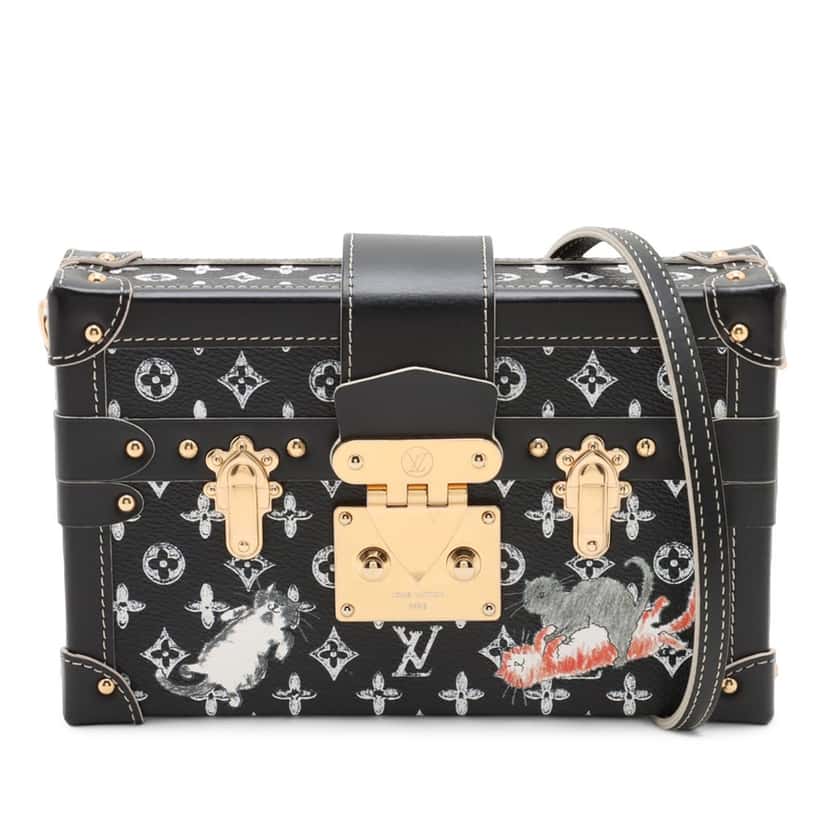 Louis Vuitton Grace Coddington Catogram Petite Malle Black Very good condition - Front View