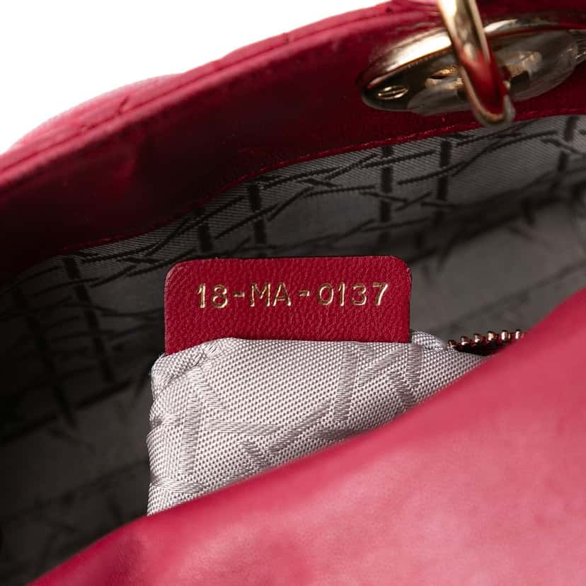 Dior Mini Lambskin Cannage Lady Dior Red Leather Very good condition - Box View