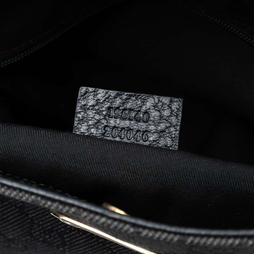 Gucci GG Denim Chain Shoulder Bag Black Very good condition - Box View