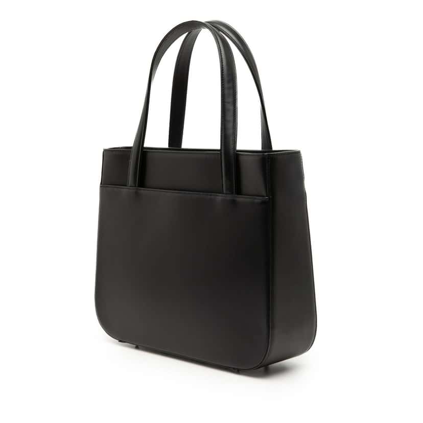 Burberry House Check Trimmed Leather Handbag Black Leather Very good condition - Back View