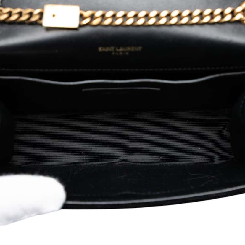 Saint Laurent Small Suede Monogram Kate Tassel Crossbody Black Leather Very good condition - Model View
