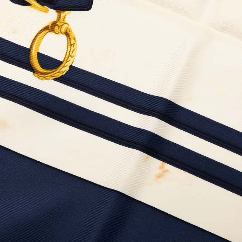 Hermès Brides de Gala Silk Scarf 90 White Very good condition - Box View