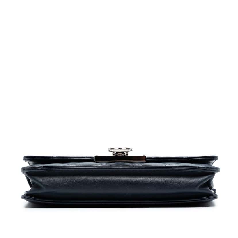 Chanel Quilted Lambskin Golden Class Wallet On Chain Black Leather Very good condition - Inside View