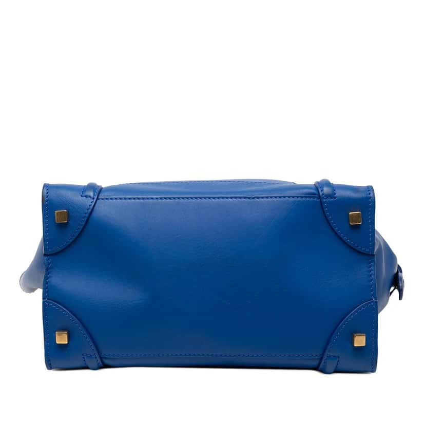 Celine Mini Smooth Calfskin Luggage Tote Blue Leather Very good condition - Inside View
