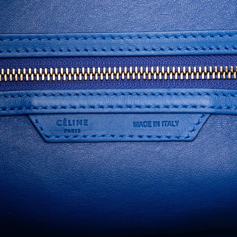 Celine Mini Smooth Calfskin Luggage Tote Blue Leather Very good condition - Box View