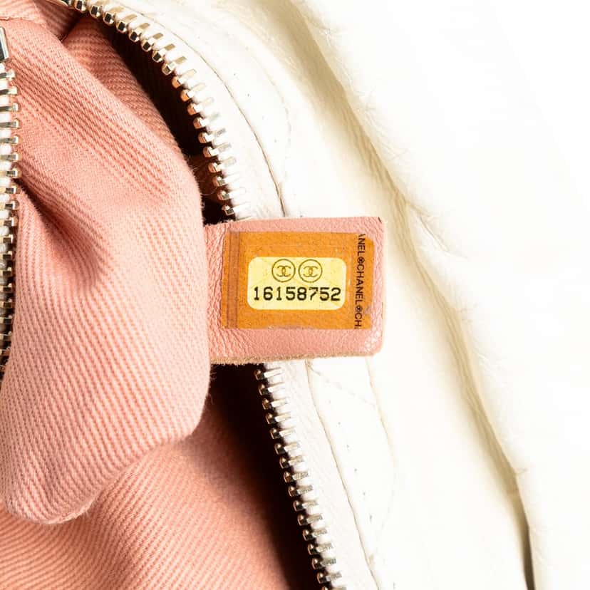 Chanel Quilted Calfskin Midnight Swim Baluchon Bag White Leather Very good condition - Box View