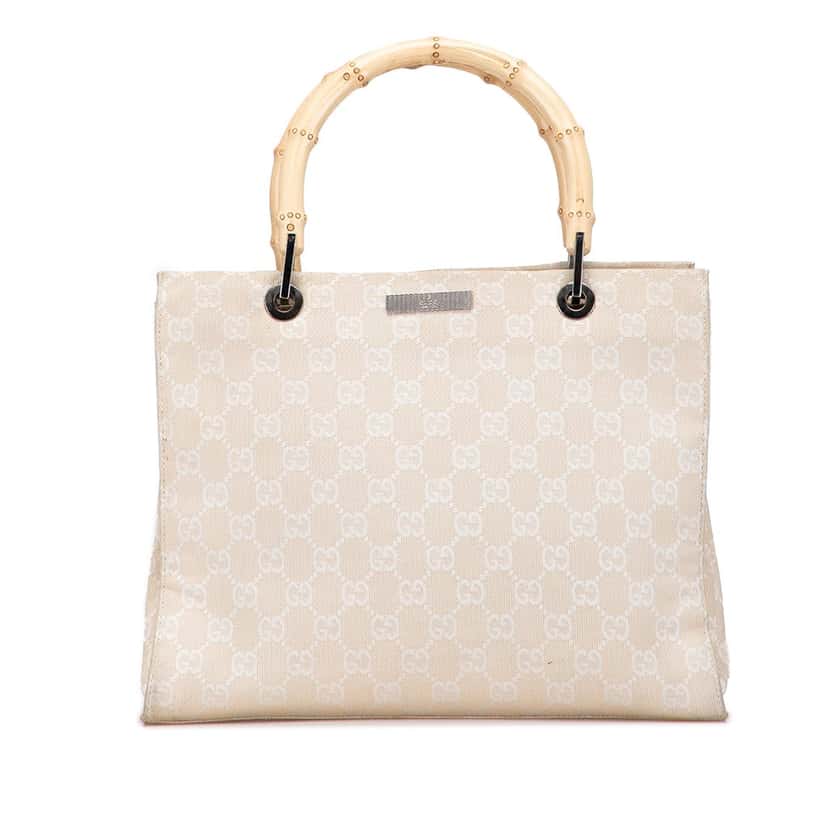 Gucci GG Canvas Bamboo Satchel Brown Very good condition - Front View