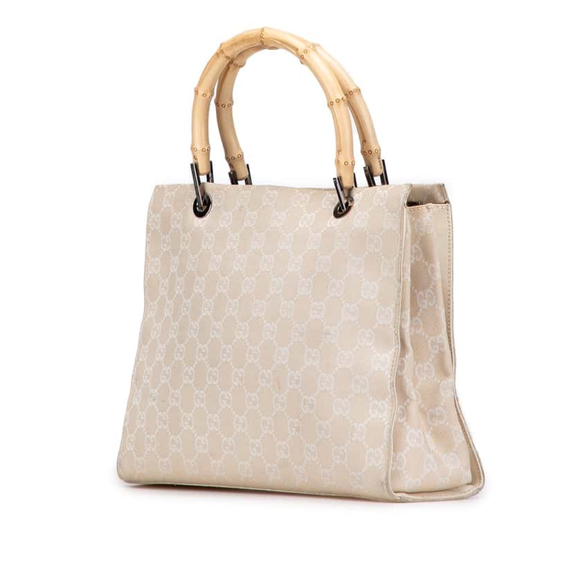 Gucci GG Canvas Bamboo Satchel Brown Very good condition - Back View