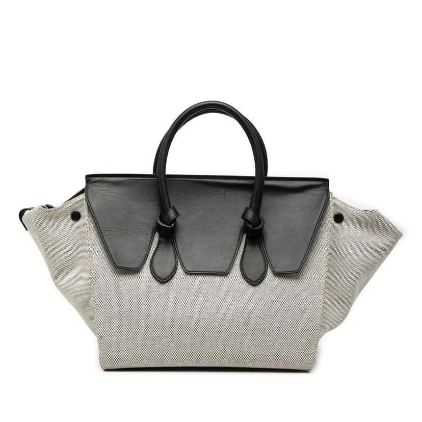 Celine Small Bicolor Canvas and Calfskin Tie Knot Handbag Other Very good condition - Front View