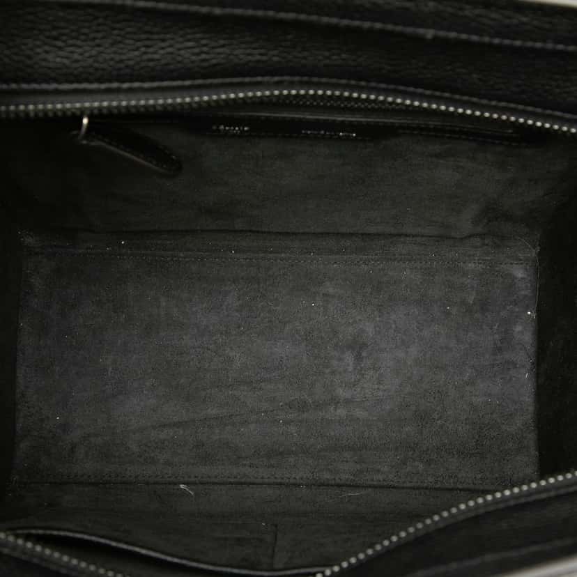Celine Mini Grained Calfskin Luggage Tote Black Leather Very good condition - Model View