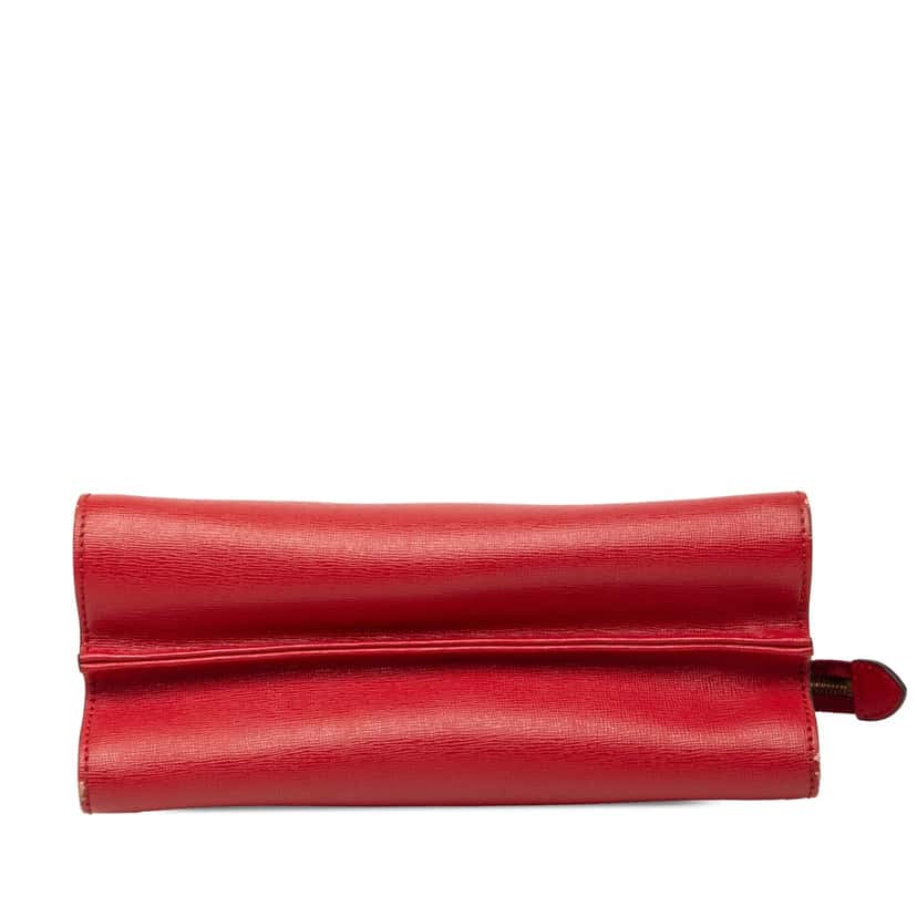 Fendi Small Leather Demi Jour Top Handle Bag Red Leather Very good condition - Inside View