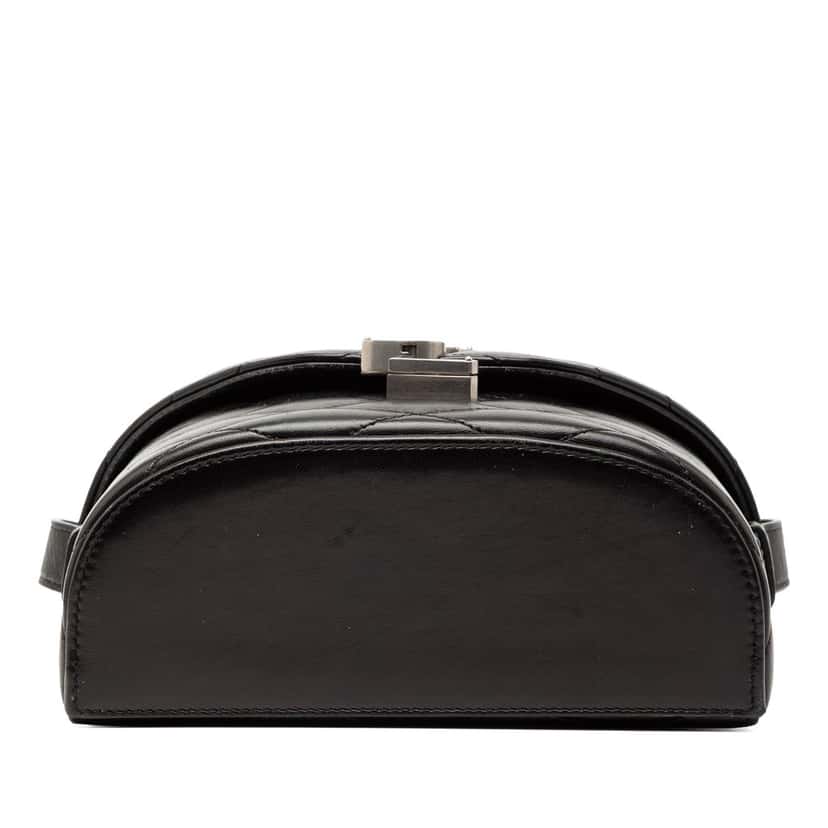 Saint Laurent Quilted Lambskin Monogram June Box Bag Black Leather Very good condition - Inside View