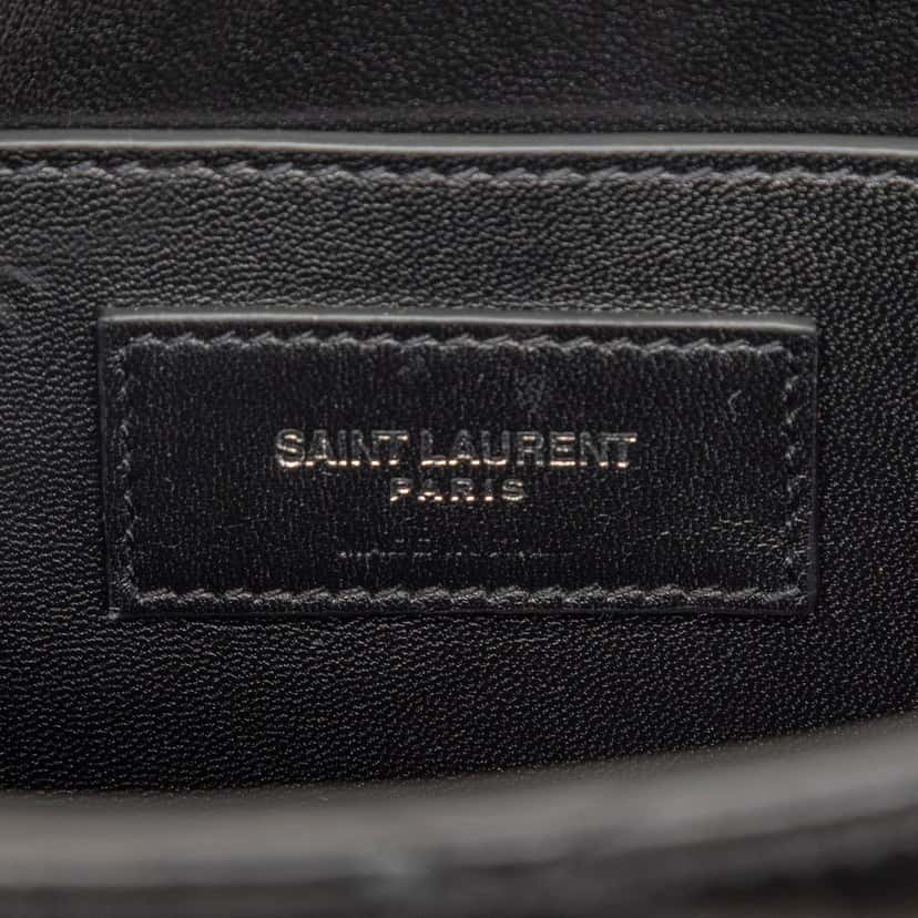 Saint Laurent Quilted Lambskin Monogram June Box Bag Black Leather Very good condition - Box View