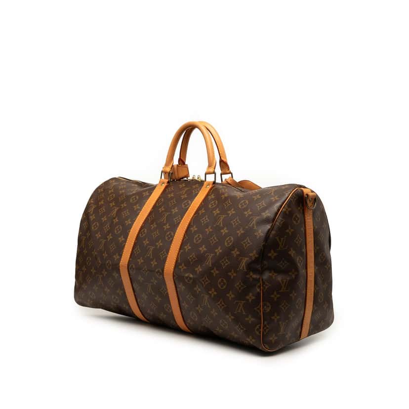 Louis Vuitton Monogram Keepall Bandouliere 55 Brown Good condition - Back View