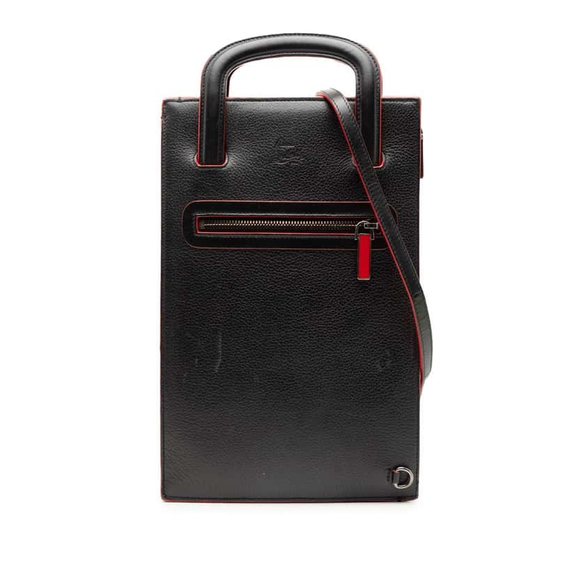 Christian Louboutin Leather Trick Track Satchel Black Leather Very good condition - Front View
