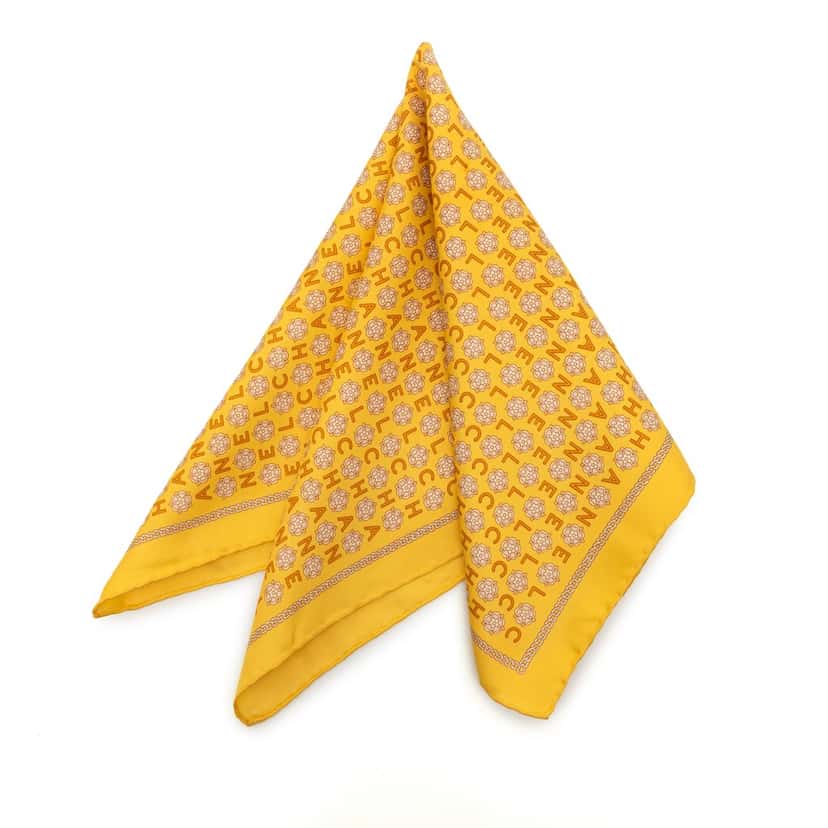 Chanel Camellia Logo Letters Silk Handkerchief