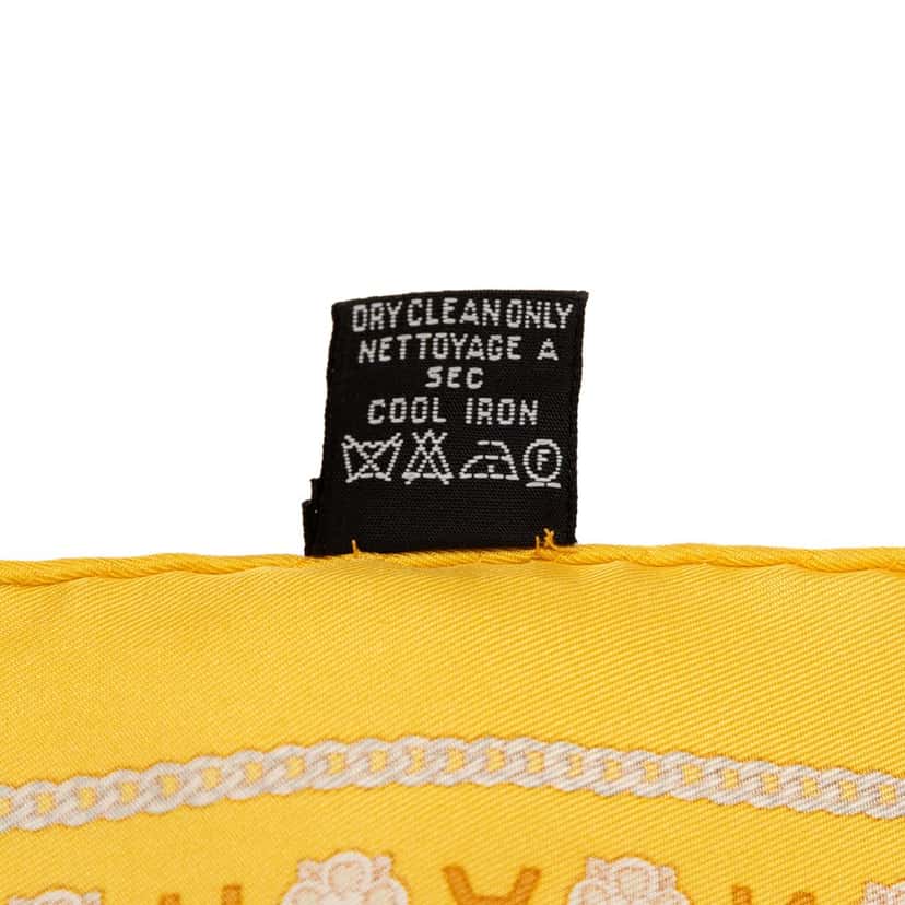 Chanel Camellia Logo Letters Silk Handkerchief Yellow Very good condition - Model View