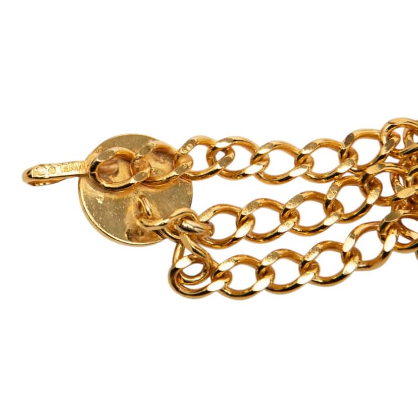 Chanel CC Gold Plated Medallion Triple Chain Belt Gold Metal Very good condition - Inside View