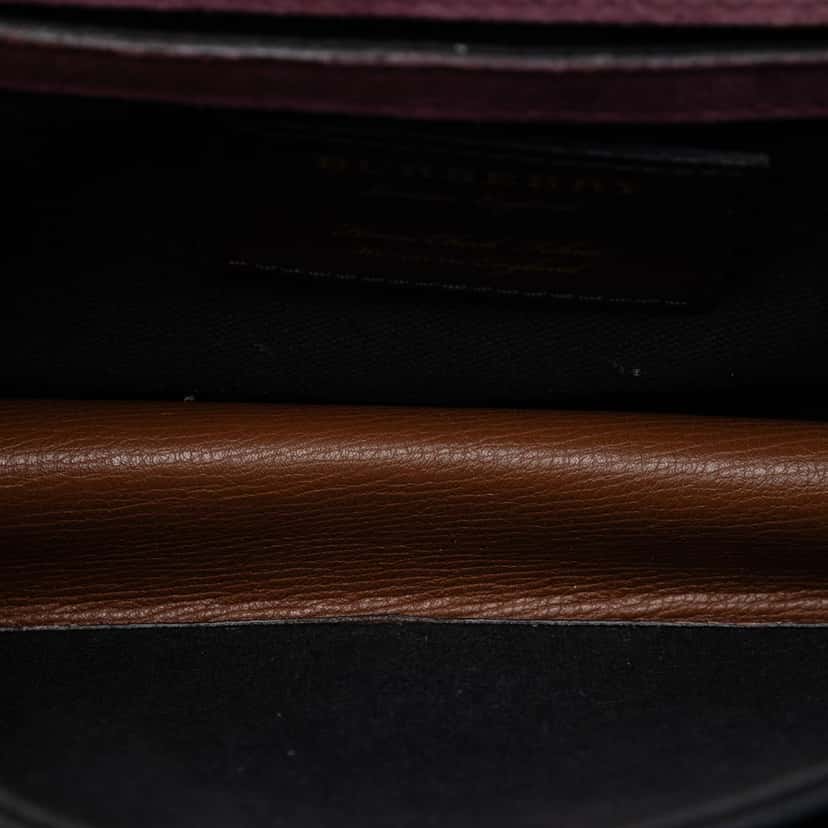 Burberry Small Leather and House Check Canvas Derby Macken Crossbody Brown Very good condition - Model View