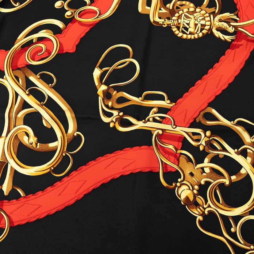 Hermès Lift Profile Silk Scarf Black Very good condition - Inside View