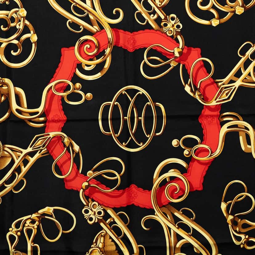 Hermès Lift Profile Silk Scarf Black Very good condition - Box View