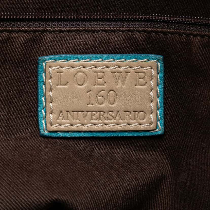 Loewe 160th Anniversary Suede Trimmed Canvas Crossbody Beige Very good condition - Box View