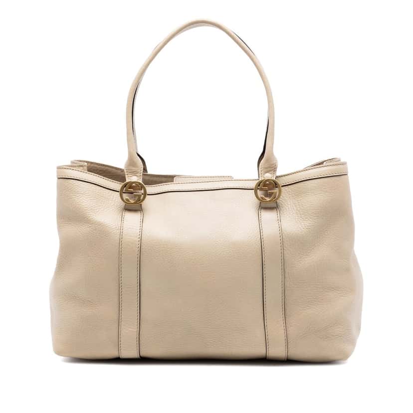 Gucci Pebbled Leather Miss GG Tote Brown Leather Very good condition - Front View