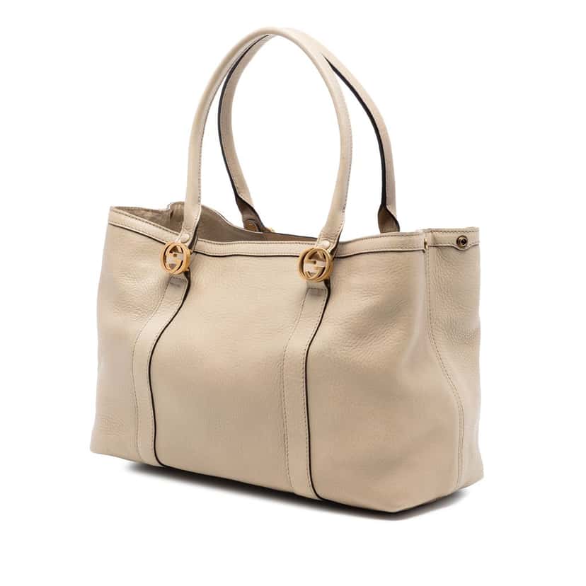 Gucci Pebbled Leather Miss GG Tote Brown Leather Very good condition - Back View