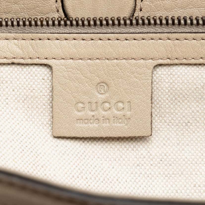 Gucci Pebbled Leather Miss GG Tote Brown Leather Very good condition - Box View