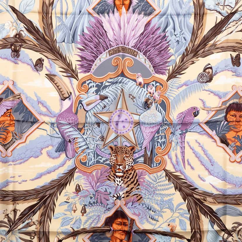 Hermès Amazonia Silk Scarf 90 Other Very good condition - Back View