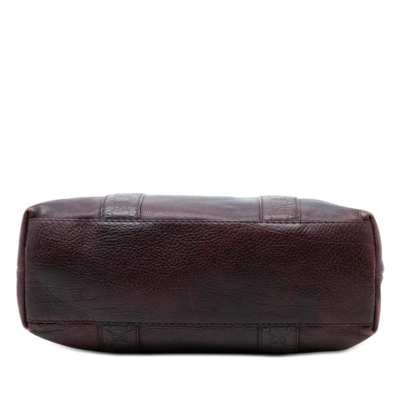 Gucci Guccissima Trimmed Leather Bamboo Libeccio Tote Brown Leather Very good condition - Inside View